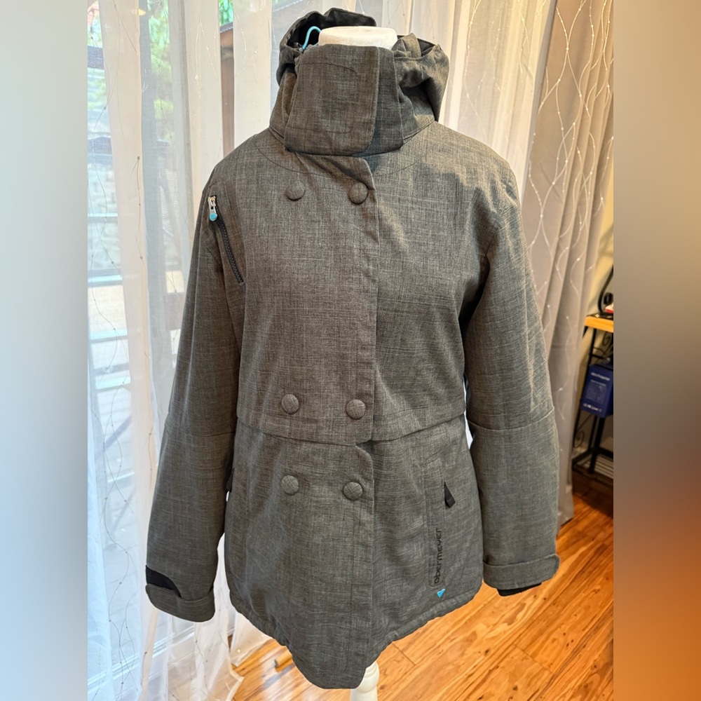 Obermeyer Brigitte‎ Ski Winter Snow Jacket Hooded Gray Sz 8